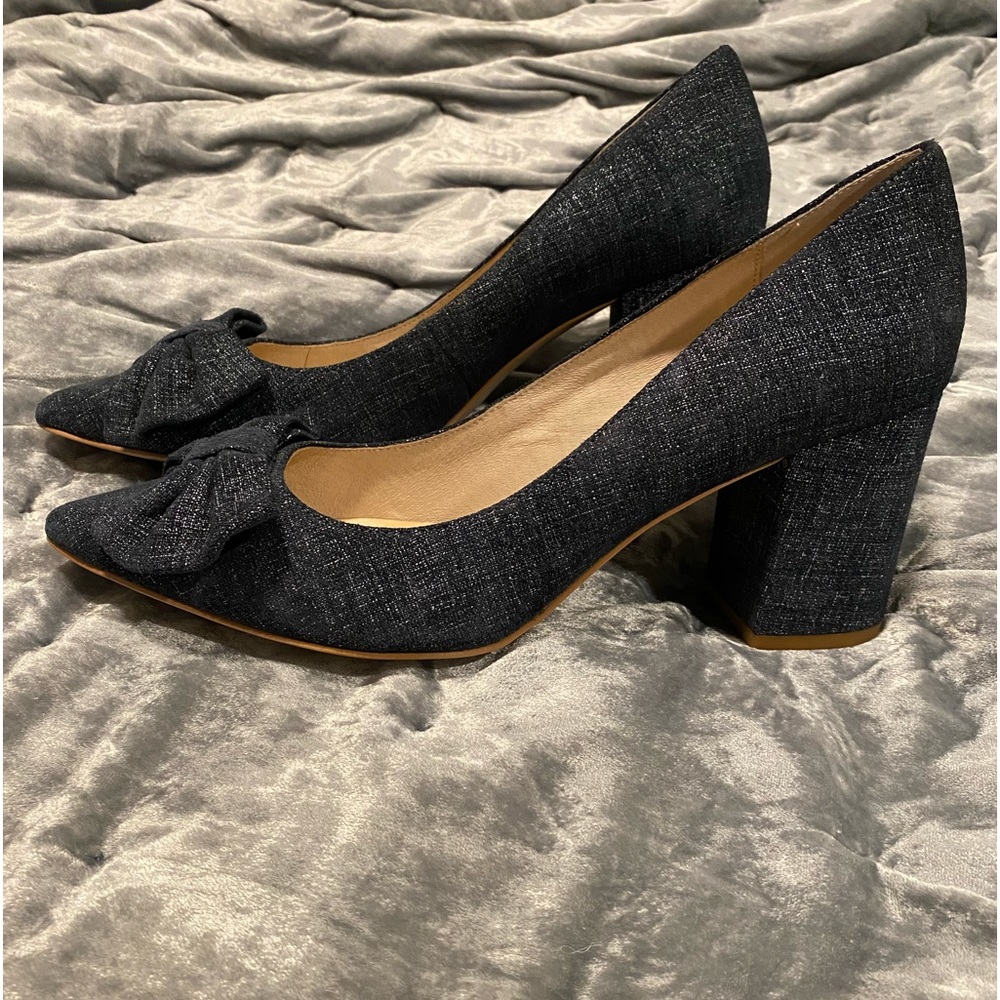 Kate Spade denim block heels
